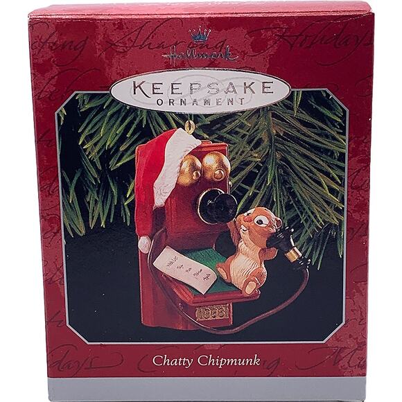Hallmark Keepsake 1998 CHATTY CHIPMUNK Collectible Christmas Ornament Mint Box - Picture 1 of 6